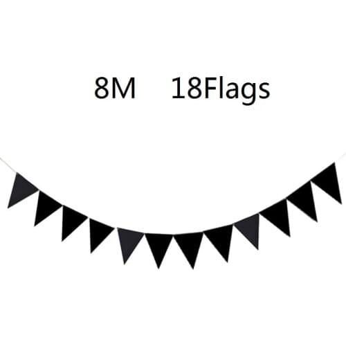 New 18 Flags 8m 12 Flags 4m Handmade Halloween Black Bunting Pennant Flags Banner Garland Home Party DIY Decoration anniversaire