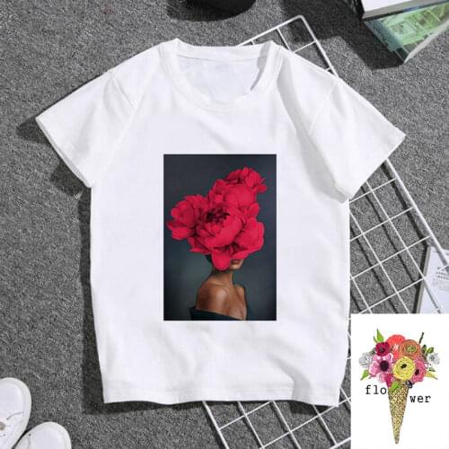Unisex Boys T Shirts White Summer Girls Tshirt Harajuku Novelty Kids Clothes Flowers Ladies T Shirt Girl Short Sleeves Fashion