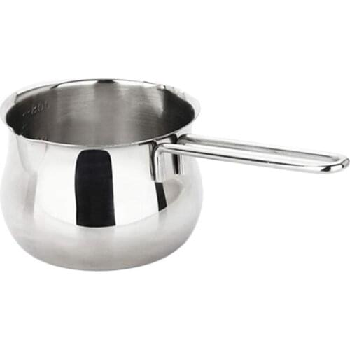 Milk Heating Pot Stainless Steel Sauce Pan Cheese Baking Pan with Handle Butter Heating Pan Melting Pot for Home Kitchen