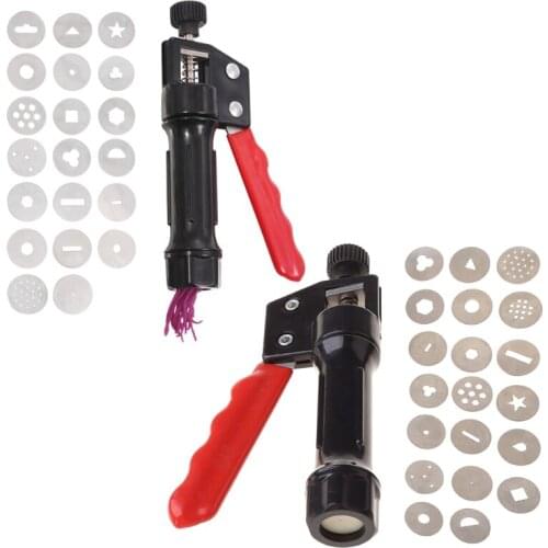 Pastry Clay Extruder Sculpture Clay Sugar Paste Extruder Fondant Cake Sculpture Polymer Tool with 20 Tips