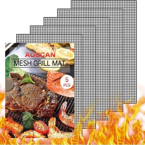 Barbecue Grill Mat Nonstick Grilling Mesh Pads Outdoor Camping Cook Oven BBQ Grill Bag Baking Sheet Reusable BBQ Accessories