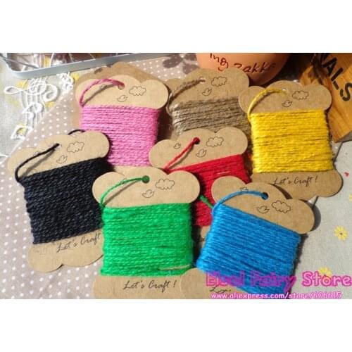 Colorful Hemp String (20pcs/lot) Jute pet tie, Colorful Jute rope, hang tag string, DIY hemp cord 7 colors, Free shipping