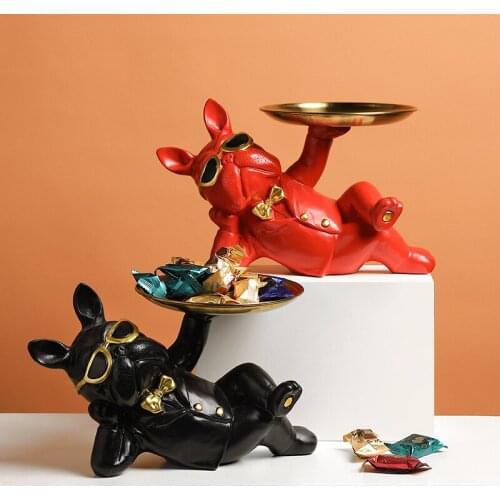 Creative Simulation Animal Cute Ornaments Sunglasses Dog Tray Decoration Crafts Living Room Porch Bedroom Desktop Decoration