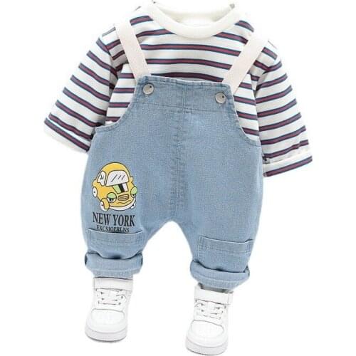 New Autumn Baby Clothes Suit Children Boys Girls Casual T-Shirt Overalls 2Pcs/Set Toddler Costume Infant Clothing Kids Tracksuit