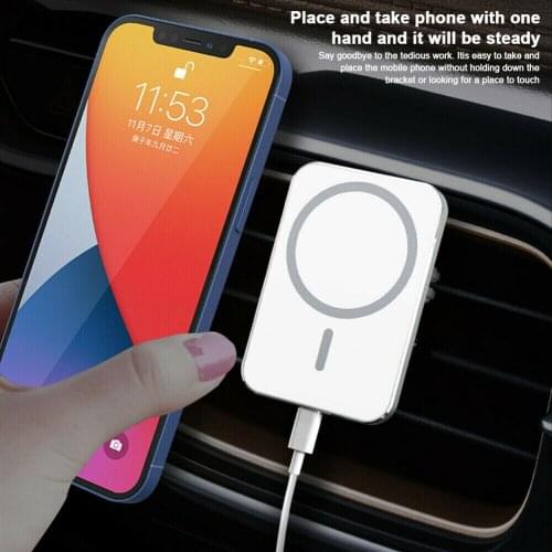 15W NEW Magnetic Wireless Charger Qi Fast Charging Mount Air Vent Phone Stand For iPhone 12 Pro Max Mini Car Phone Holder