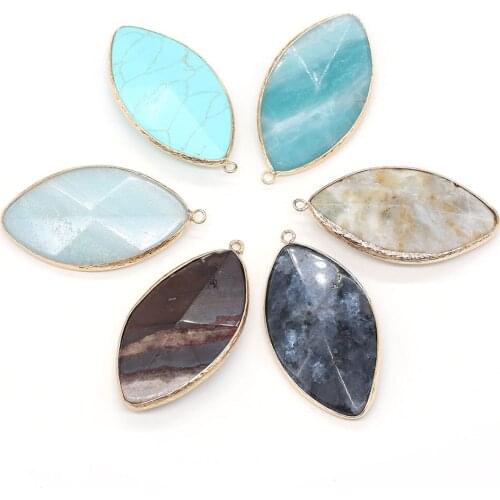 Natural Stone Agates Pendants Horse Eye Shape exquisite Charm for Jewelry Making Diy earring necklace Bracelet accessories