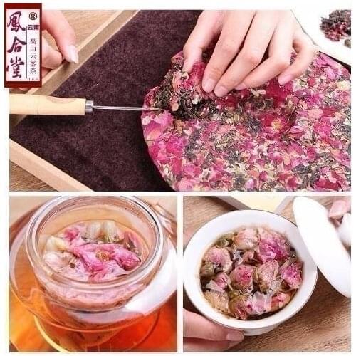 The Premium Quality Yunnan rose dianhong compressed rose tea 357g Beauty R Dian hong tea cake puer pu er puer pu erh tea