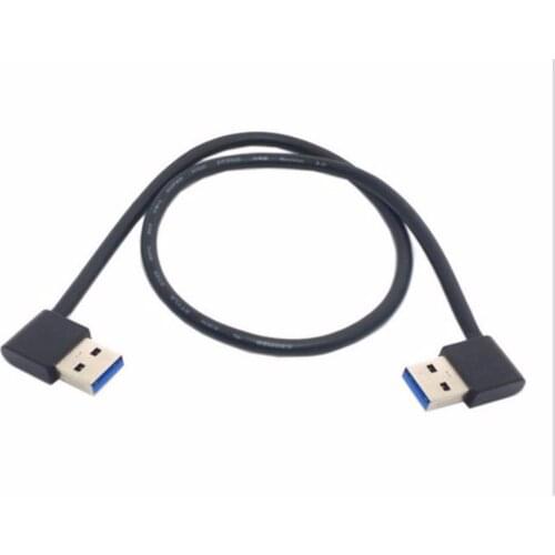 Cy USB 3.0 Type A Male 90 Degree Left Angled to Right Angled Extension Straight Connection Cable