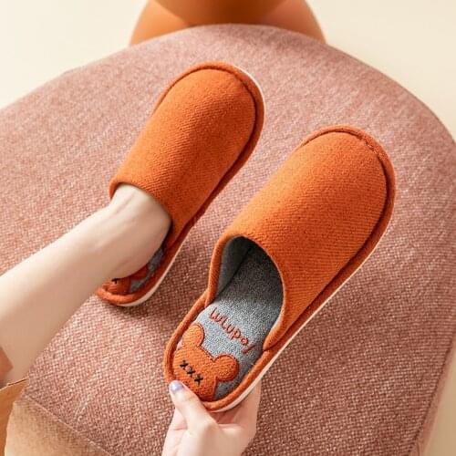 Men Women Slippers Winter Warm Cartoon Cute Home Flip Flop Shoes Fashion Non-slip Flat Indoor Casual House Slides Comfortable