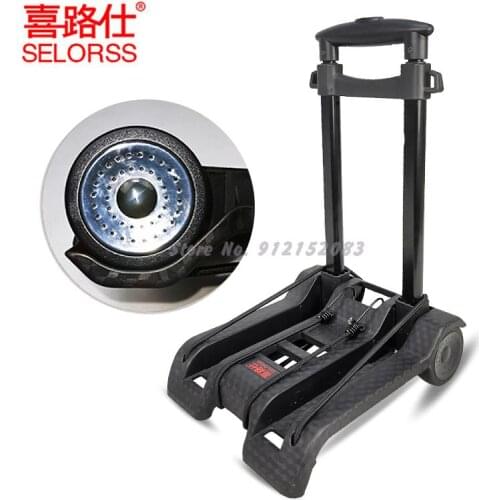 Folding Shopping Trailer Trolley Two-wheeled Small Trolley Household Grocery Shopping Trolley Can Be Put Into A Backpack Mini Ca