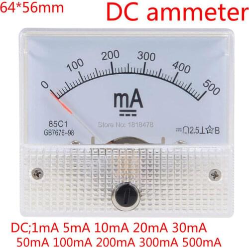 Pointer DC Amperometer 85C1 Analog Current Panel Meter DC 50mA20mA30mA200mA500mA Ammeter for Circuit Testing Ampere Tester Gauge