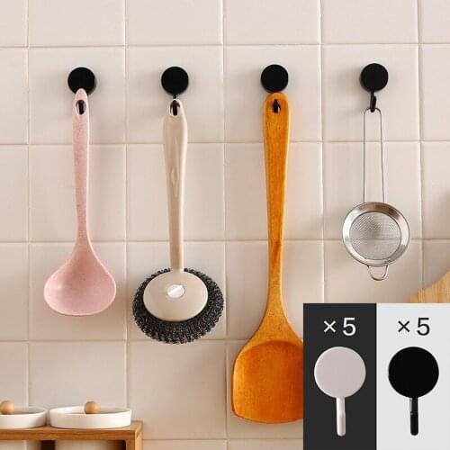 10pc Multi-Purpose Adhesive Universal Hook Wall Mounted Mop Organizer Holder RackBrush Broom Hanger Strong Hook Kitchen Bathroom