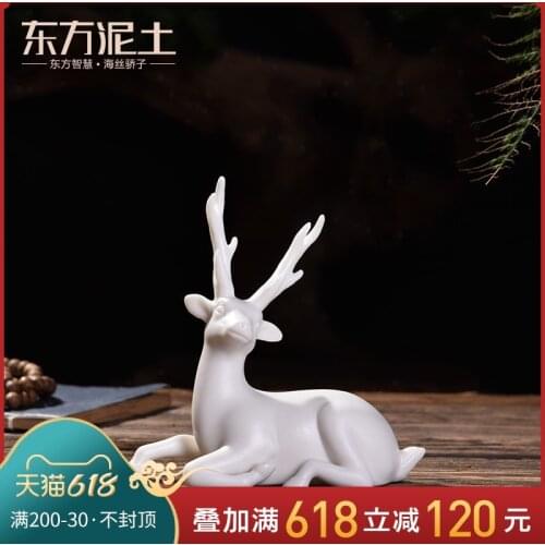 Oriental clay ceramic sculpture art furnishing articles car interior trim/a "deer" peace D50-201