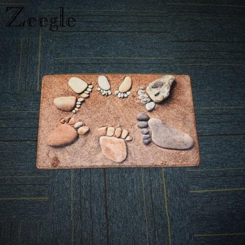 Zeegle Floor Mat Anti Slip Doormat Polyester Bathroom Door Mat Flannel Floor Rug Washable Carpet for Living Room Soft Area Rug