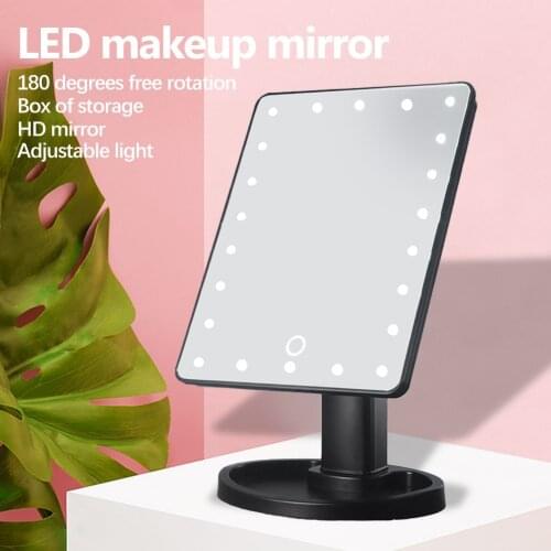 Makeup Mirror Touch Screen Control LED Fill Light Dressing Table Beauty Mirror 180 Rotation Multi-function House Cosmetic Mirror