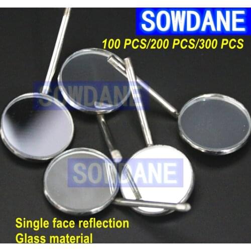 100pcs/200pcs/300pcs Dental Mouth Mirror Odontoscope Oral Care Teeth Clean Examination Hygiene Glass Mirror Front surface