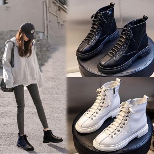 Boots Women Genuine Leather Shoes For Winter Boots Woman Casual Autumn Genuine Leather Botas Mujer Female Ankle