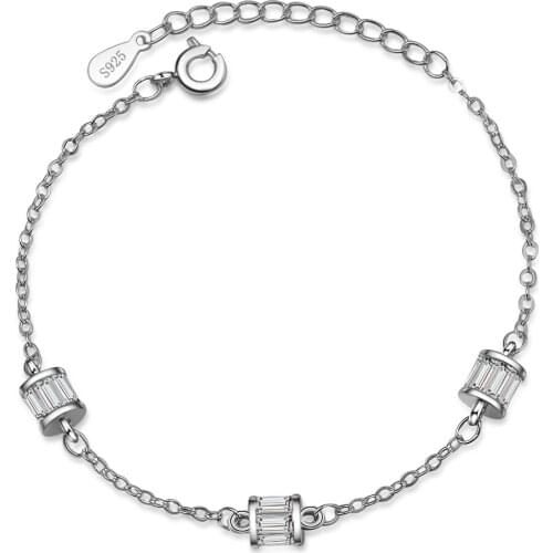 Fashion Womens Bracelet Simple Sterling Silver Bracelet 925 Silver Lobster Buckle Jewelry Lucky Bracelet