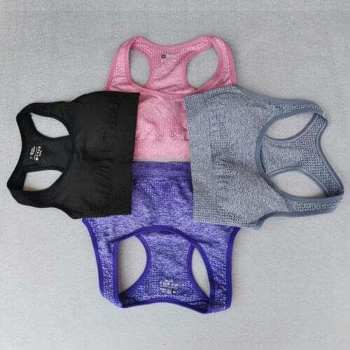 Vital Seamless Sports Bra Women Fitness Cropped Top Padded Push Up Yoga Bra Gym Brassiere Femme Workout Racerback Active Wear