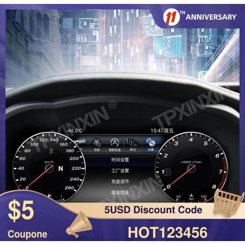 For TOYOTA Highlander 2015-2019 Meter Screen Android 9.0 Car LCD Instrument Panel Modified and Upgraded Multifunctional