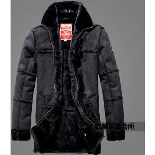 Winter fur leather coats mens new products arrival warm luxury coat novelty aviator jacket clothes Crazy promotion ! M - 2XL