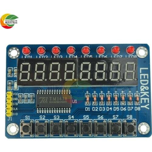 Ziqqucu 8 Bits TM1638 LED Digital Module Tube 8 Keys AVR Display Module for Arduino ARM