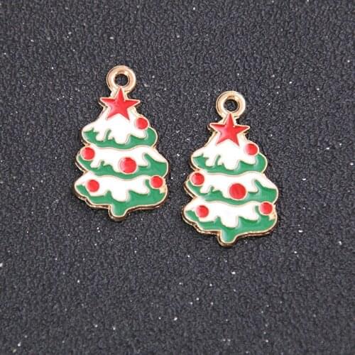 1pcs Mix Color/Size/Style Alloy Metal Drop Oil Happy Christmas Charms Pendant For DIY Bracelet Necklace Jewelry Making