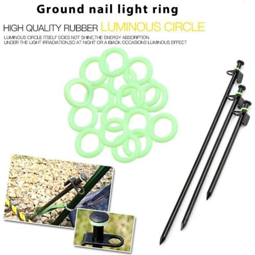 100PCS Outdoor Camping Nails Night Light Ring Fluorescent Nail Silicone O Shaped Lighting Ring Fishing Rod Tent Accessories