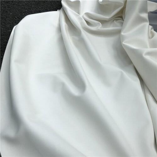 140cm*100cm White knitted elastic imitation leather cloth PU leather fabric Matte lambskin fabric for clothing