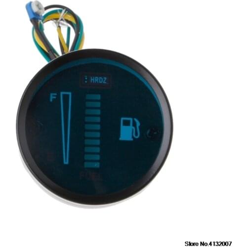 2" 52mm Universal Car Motorcycle Fuel Level Meter Gauge 8 LED Light Display 12V