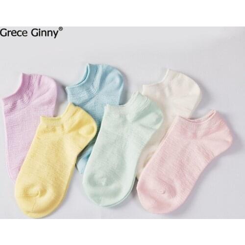 3 Pieces/lot Womens cotton socks solid color invisible socks candy color socks spring and summer boat socks socks