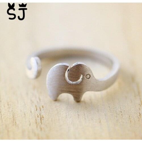 30PCS Cute Lovely Adjustable Elephant Rings Opening Lucky Elephant Baby Ring Simple Animal Rings for Ladies Women