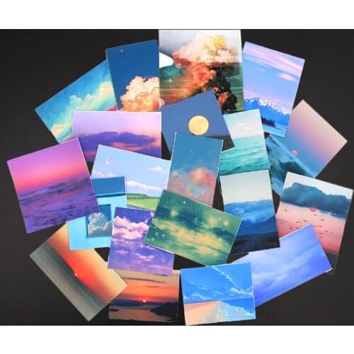 4Sheets Blue Sky Stickers Aesthetic Sticker Journal Cloud Paper Sticker Scrapbooking Decorative Dairy Album Stationary