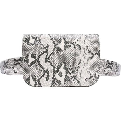 5PCS / LOT New Vintage Serpentine PU Leather Women Waist Pack High Quality Women Fanny Pack Snake Skin Waist Bag for Girls