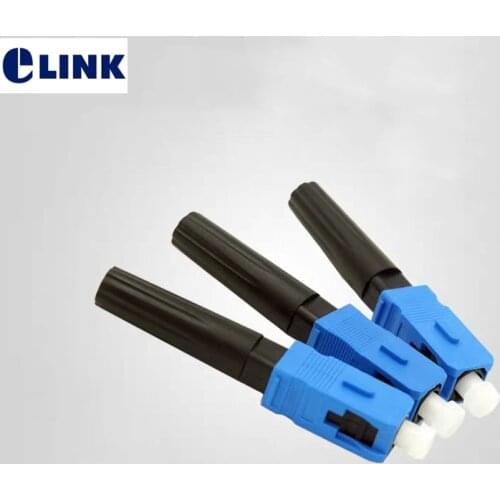 50/100pcs FTTH SC UPC fast connector for drop cable SM Quick Cold Assembly field optic fibre connector ELINK factory IL