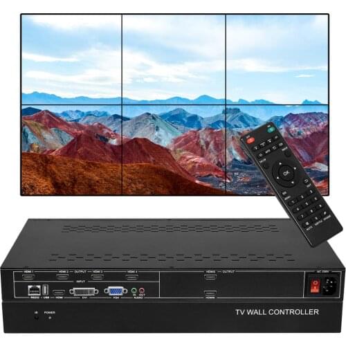 6 Channels 3x2 2x3 2x2 HDMI Video Wall Controller Processor with HDMI VGA DVI USB Input