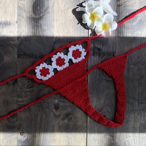 Brazilian Ladies Sexy Bikini Bottom Beach Thong Handmade Crochet G-String Triangle Swimsuit Swimwear Bathing Suit Bikini shorts