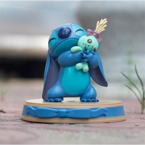 Disney Movie Figures Lilo & Stitch Stitch Scrump Happiness Moment PVC Statue Action Figure Collectible Anime Model Toy Doll Gift