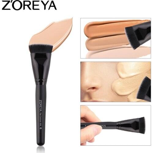 Hot Selling Zoreya Artificial Fiber Beauty Tool Black Wood Handle Makeup Brush Powder Foundation Brush Cosmetic Gift for Women