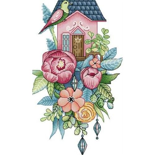 Flowers Bird Dimensions Counted Cross Stitch Kit for Girls Boys Christmas Gift