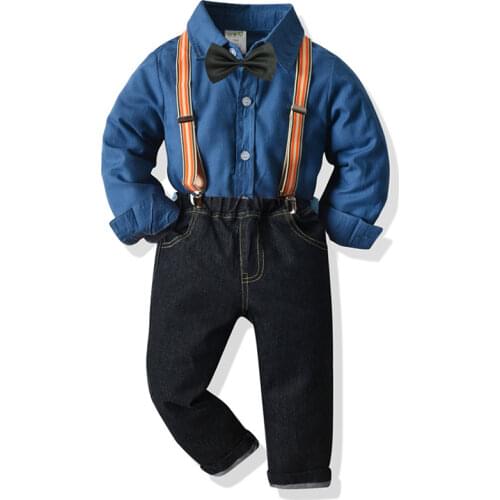 Kids Boys Suits Blazers Boys Clothes Shirt+Trousers Boy Suit Dress Long-Sleeved Kids Gentleman Suits Children Autumn Party Sets