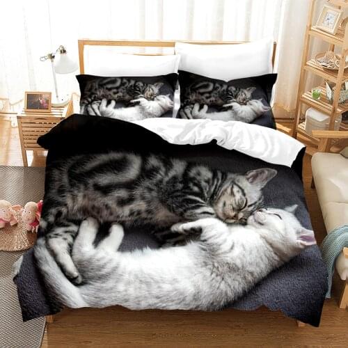 Cats Bedding Set Animal Duvet Cover Sets Comforter Bed Linen Twin Queen King Single Size Dropshipping