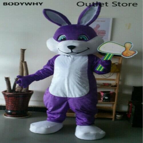 Halloween Rabbit Mascot Costume Cosplay Party Dress Unisex Purple Cartoon Clothing Fursuit Outfits Carnival Xmas Ad Clothes