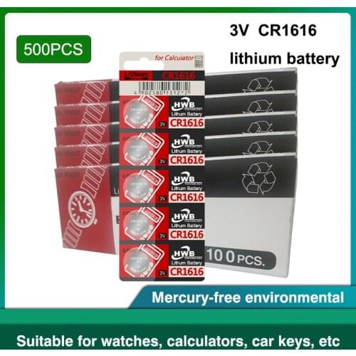 500x For Eaxell CR1616 Button Cell Coin Batteries CR1616 Car Remote Control Electric Alarm 3V Lithium Battery