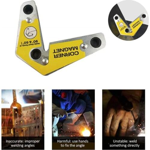 ASCENDAS 2pcs Magnetic Welding Holders Corner Magnet Holder Dual-Use 60/90 Degree Soldering Tools TP-0259