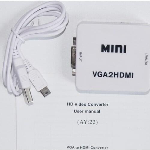 Mini HD 1080P Audio VGA To HDMI HD HDTV Video Converter Box Adapter Cable For PC Laptop to HDTV Projector TV VGA To HDMI AY22
