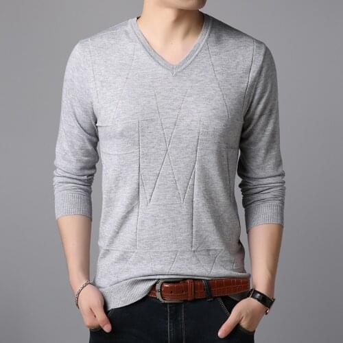 Male Sweater Long Sleeve Pullovers Outwear Man V-Neck sweaters Tops Solid Knitting Clothing Pullovers