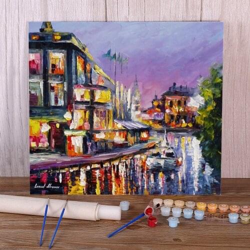 Purple Amsterdam Coloring By Numbers Painting Kit Oil Paints 50*70 Oil Painting Wall Decoration Crafts Adults Drawing