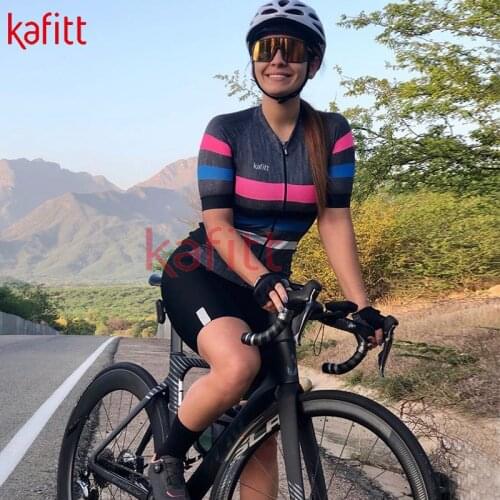 Kafeet new womens triathlon sportswear summer short-sleeved cycling jersey tight-fitting stretch clothing cycling team suit