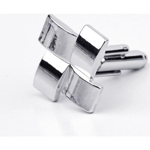 Polishing Grooved Cufflinks Windmill Shape Cuff Links Square Splicing Cufflinks Mens wedding Cuff Button Christmas Gift For men
